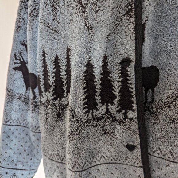 NORDIC LIGHTS Womens Reversible Fleece Jacket Aztec Winter Mountain MEDIUM - Picture 2 of 11